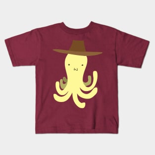 Yellow Octopus - Cowboy Hat Kids T-Shirt